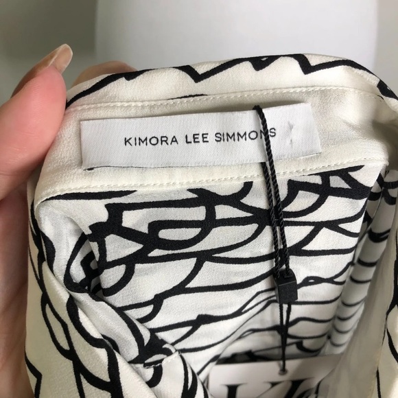 Kimora Lee Simmons Silk Blouse Open Back Sz 2 NWT - Picture 8 of 12